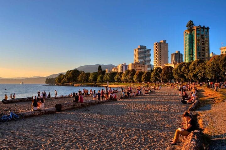 English Bay by boat